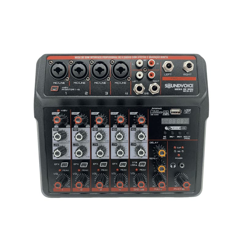 MESA DE SOM COMPACTA SOUNDVOICE MC6BT