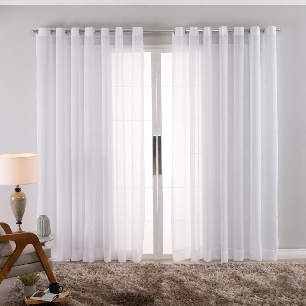 Cortina Linho de Gaze Branca 280x170cm Sala Quarto Janela
