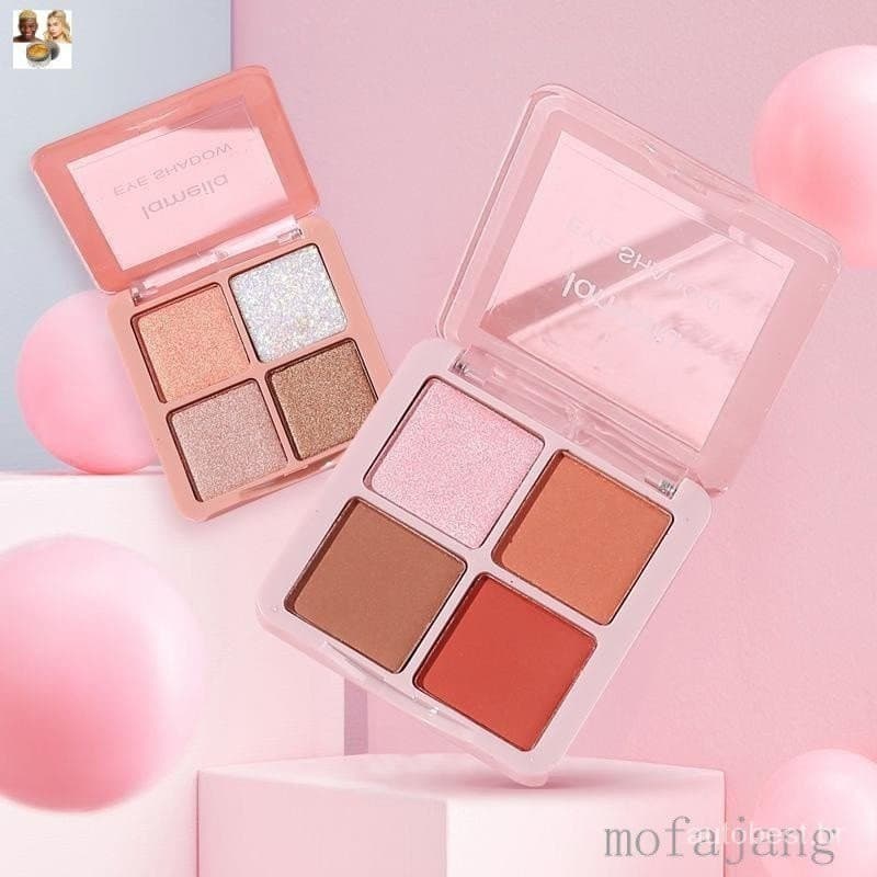 Paleta De Quatro Cores De Sombras Brilhantes Pérolas À Prova D'água