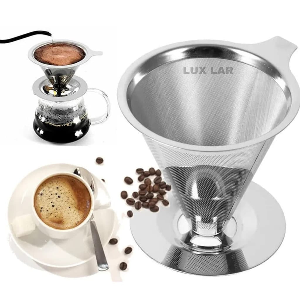 Coador Filtro De Café Inox Grande chá Sem Uso de Papel Reutilizável Grande