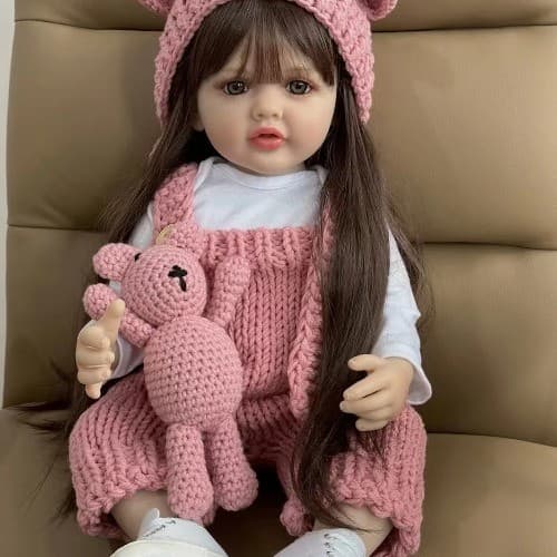 Boneca Reborn Menina 22ʺ (55 cm) – Ultra Realista em Silicone, Toque Suave