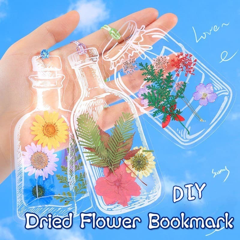 20Pcs Marcadores De Flores Secas Transparentes Prensadas DIY Herbarium Página Bookmark Manual Autocolantes Clip