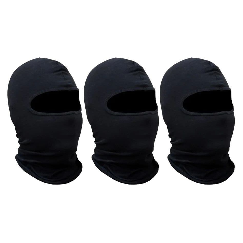 Kit 3 Toucas Ninja Balaclava Preto Moto Térmica Segunda Pele