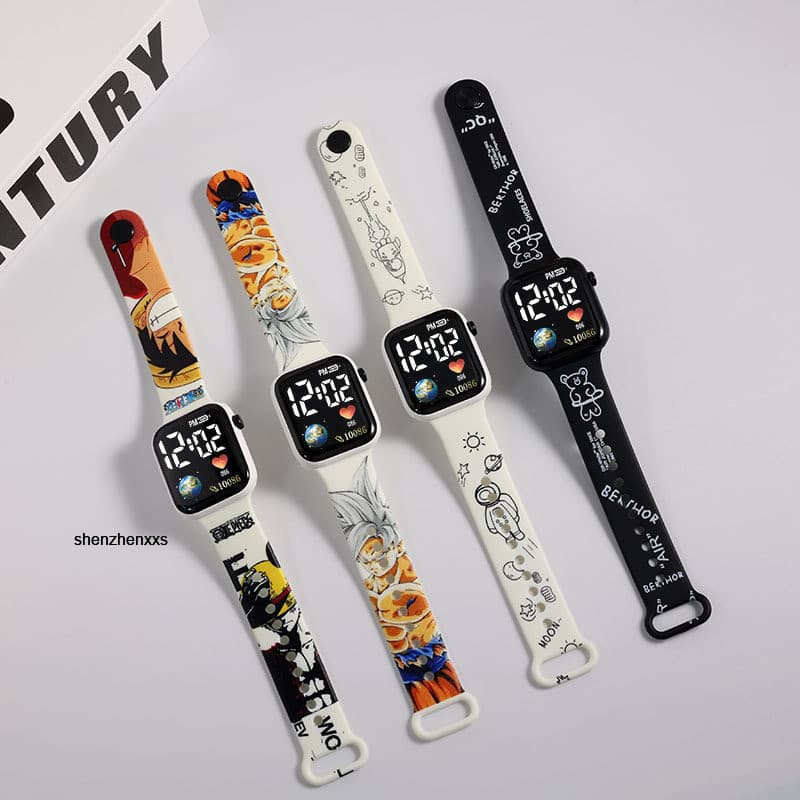 2024 Novas Crianças Observam Dragon Ball Super Saiyan Relógio Digital Anime Figura Boy Cartoon LED Kids Puzzle Toys Brinquedos Infantis Presentes De Aniversário Festa