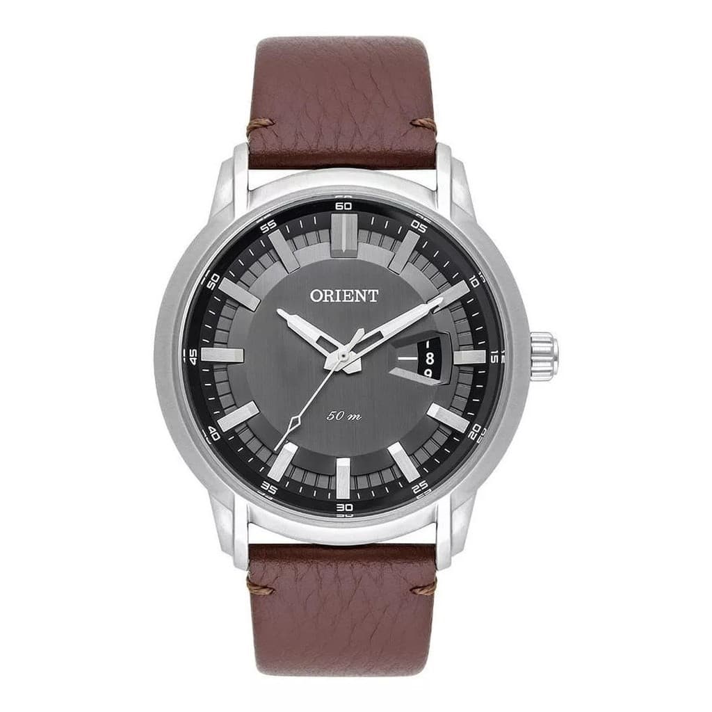 Relógio Orient Masculino De Couro Marrom Mbsc1039 G1nx