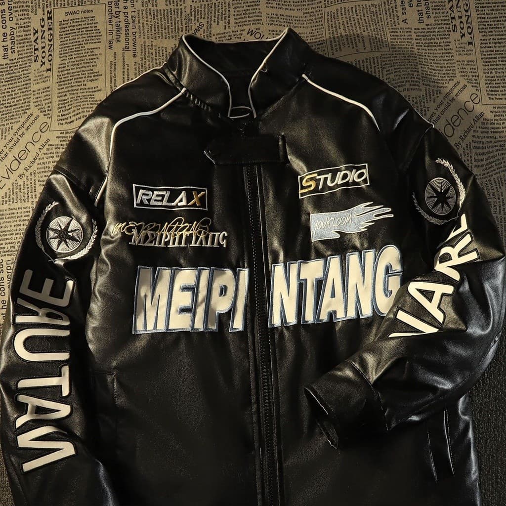Jaqueta De Roupas De Motocicleta De Inverno Vintage Simples PU De Alta Qualidade