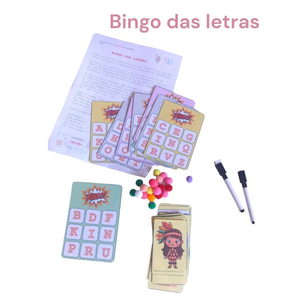 Bingo Das Letras Iniciais Alfabetização Sala De Aula Pompom