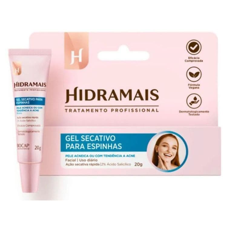 Gel Secativo Para Espinhas Hidramais 20g Ácido Salicílico tratamento da acne diminuição do sebo