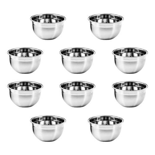 Kit Com 10 Bacias Tigela Bowl Fundo 20cm Inox Profissional