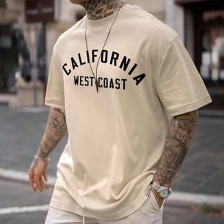 Camiseta 30.1 California West Coast Basic Streetwear Top Verão font