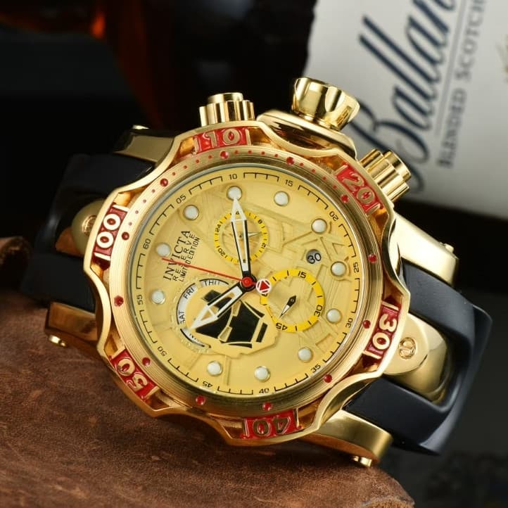 Invicta novo estilo movimento de quartzo pulseira de Silicone na moda relógio de pulso masculino dgyh
