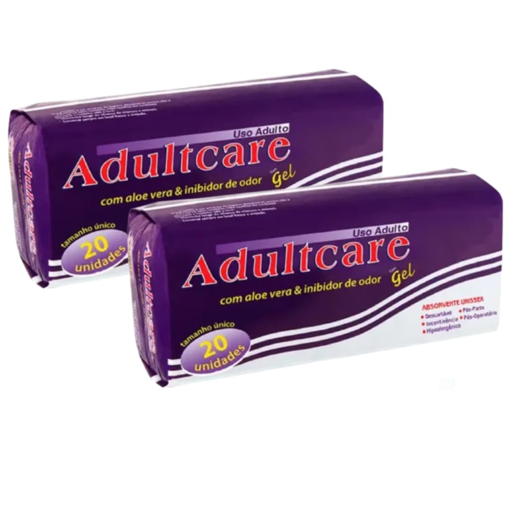 Kit 2 Absorvente Geriátrico Adulto Adultcare - Total 40 Unidades