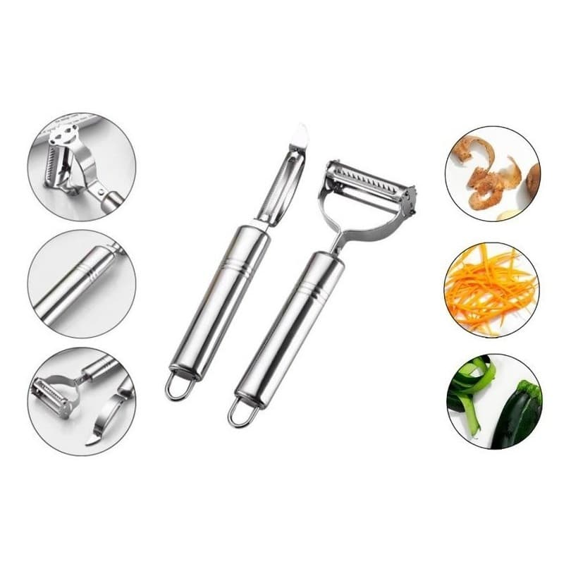 Descascadores De Legumes Batatas E Frutas, 2und Em Aço Inox