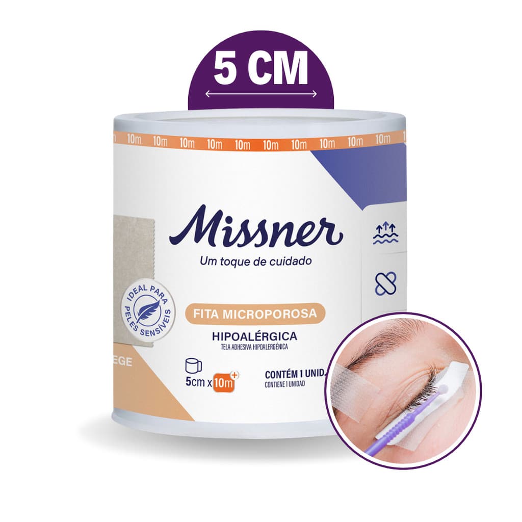 Fita Cirúrgica Micropore Hipoalérgica Discreta Bege Missner 5cmX10m
