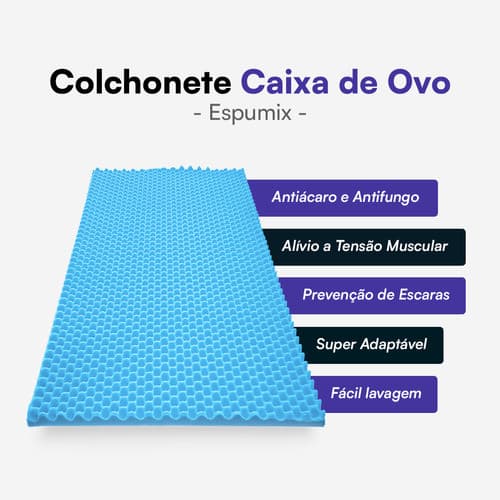 Colchão Caixa De Ovo Anti Escaras D23 Solteiro 130kgs