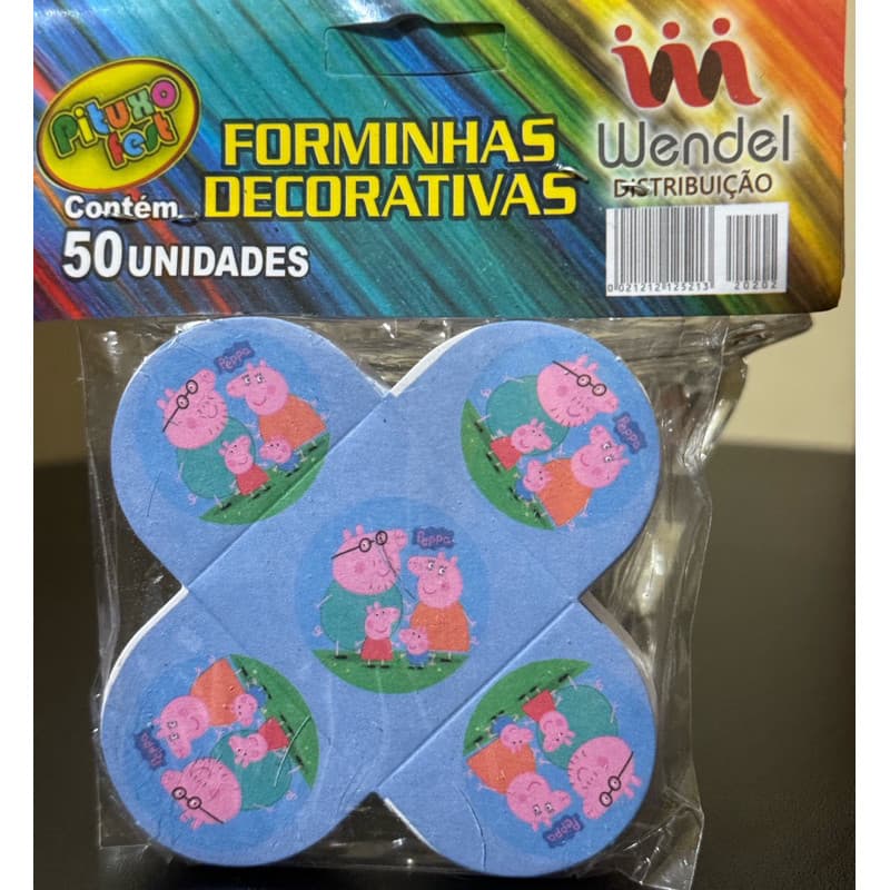 100 FORMINHAS GRANDES 8,5 X 8,5 PARA DOCES DE FESTAS NO TEMA PEPPA PIG