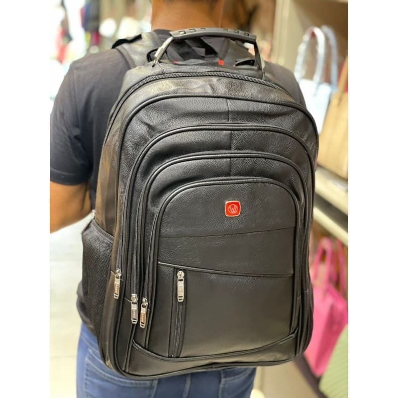 Mochila Masculina Grande Couro Ecológico Trabalho Usb para Faculdade Viagem Escola