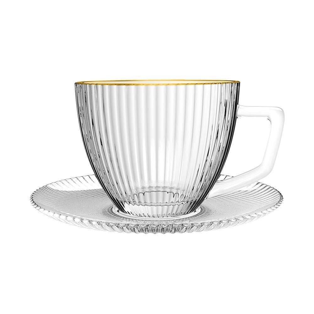 Jogo De 6 Xícaras 90ml Café Borda Dourada Graffiato Hauskraft