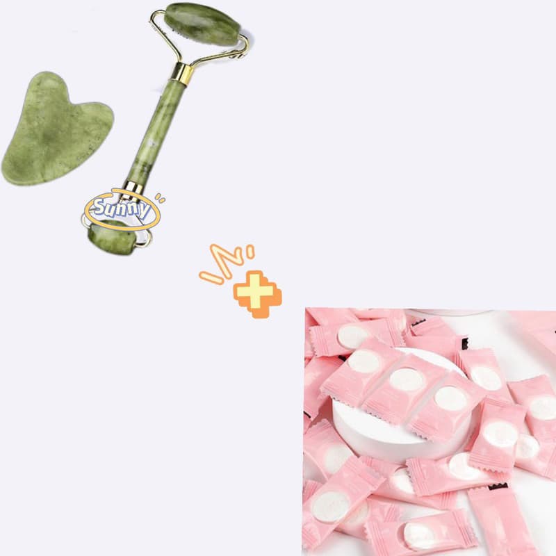 Kit 30 Máscara Desidratada Comprimido Compactada + 1 Rolo Pedra de Jade Radimi