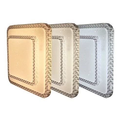 Lustre De Cristal Acrílico Sobrepor Quadrado 50w 2 Andares - Multicor