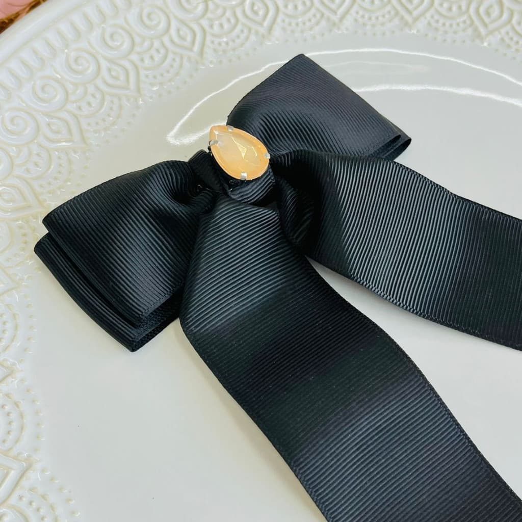 Laço de Luxo com ponta / laço tendência / laço de cabelo com ponta / laço da moda /laço preto/ Laço grande