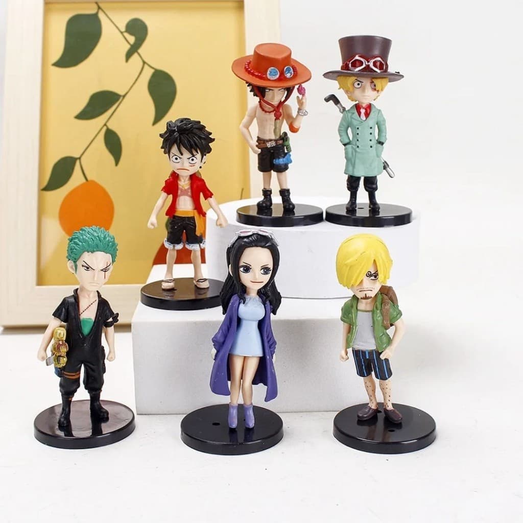Action Figure Boneco Miniatura One Piece Luffy Zoro Sanji Portgas D. Ace Sabo Nico Robin
