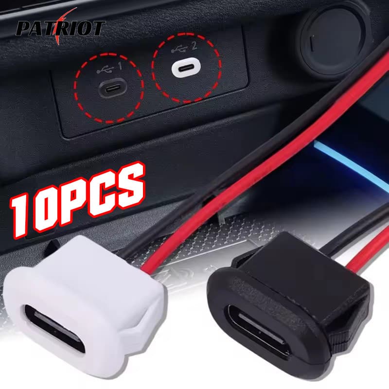 2-10 Unidades Tipo C Conector De 2 Pinos-Tomada De Carregador USB-Interface De Soquete De Carregamento Rápido 3A-Porta F