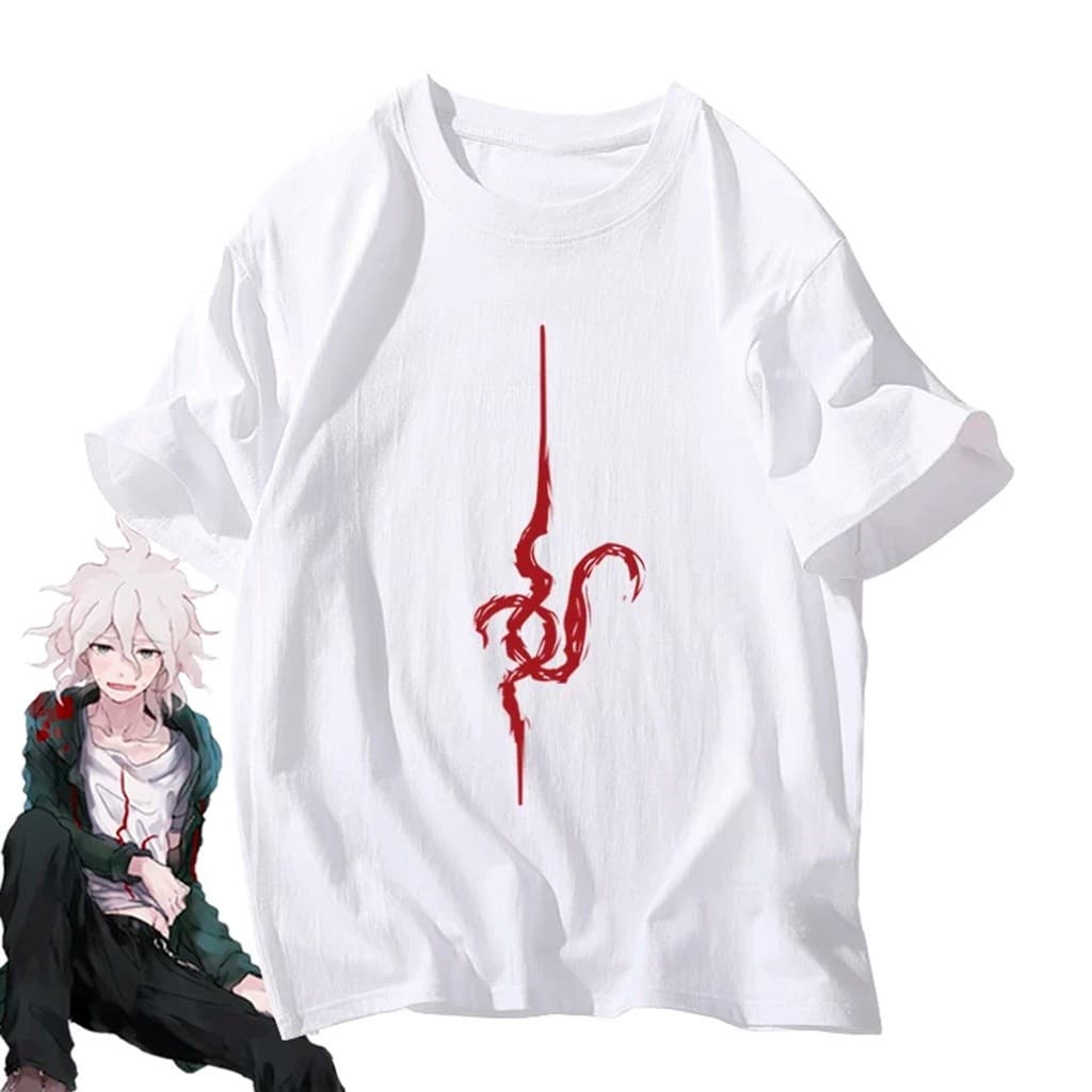 Camiseta Basica Camisa Cosplay Nagito Komaeda Dangaronpa Anime Japanese UnissexMAYC