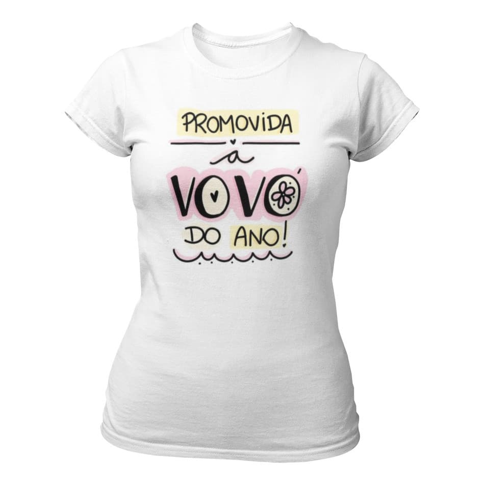 Camiseta Baby Look Feminina Estampa Promovida A Vovó Do Ano