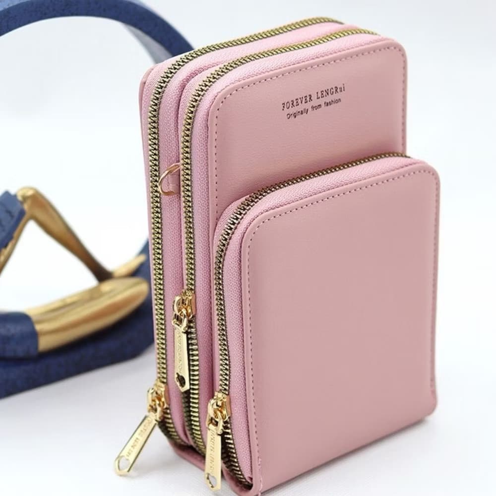 Bolsa feminina porta celular com 3 divisorias transverasal mini bag