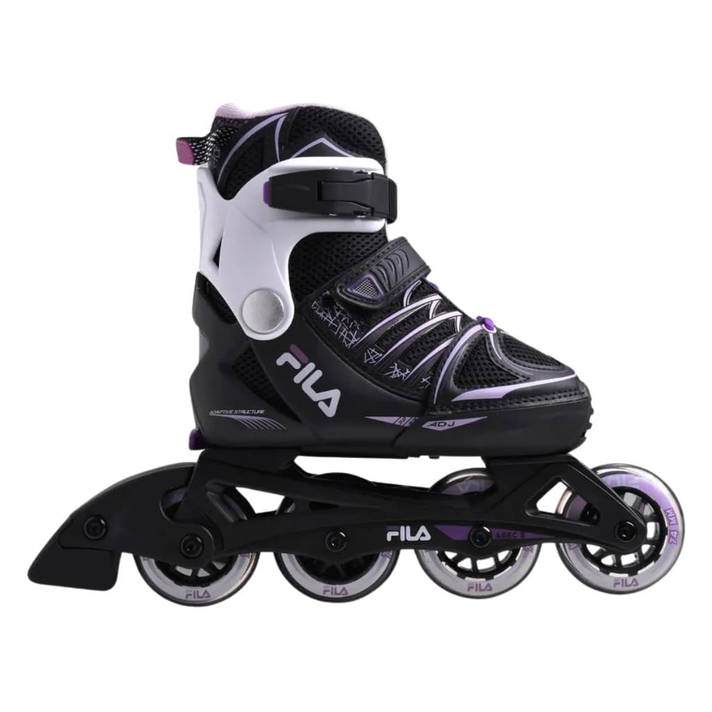 Patins Infantil Ajústavel Fila X-one Roxo Lilás com Preto Profissional Roller Inline com Freio