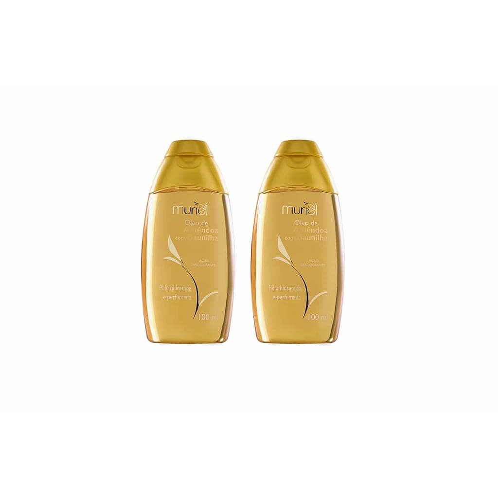 KIT COM 2 ÓLEOS CORPORAIS AMÊNDOAS COM BAUNILHA 100ML MURIEL