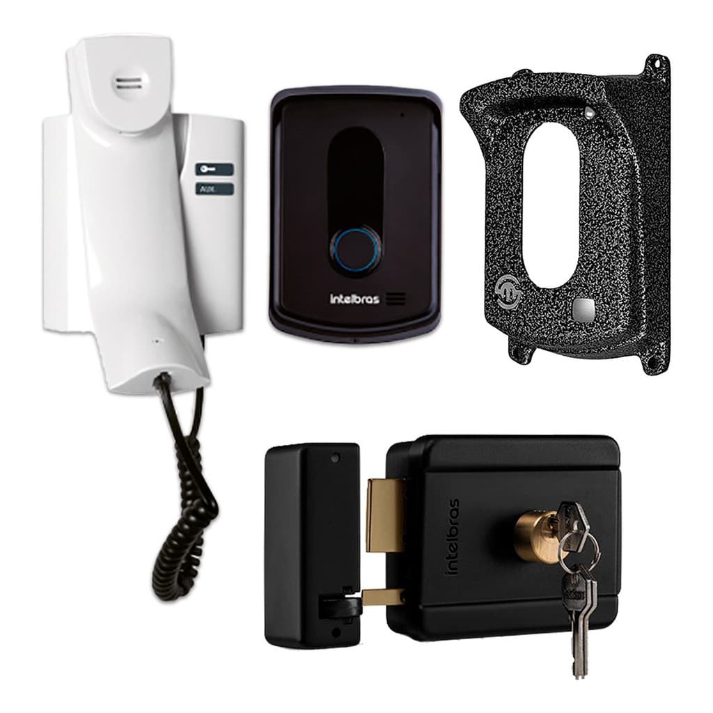 Porteiro Interfone Ipr8010 Intelbras + Protetor + Fechadura