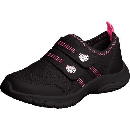 Tênis Feminino Infantil Preto Pink Chique Top com Velcro Conforto Estilo Durabilidade para a Pequena