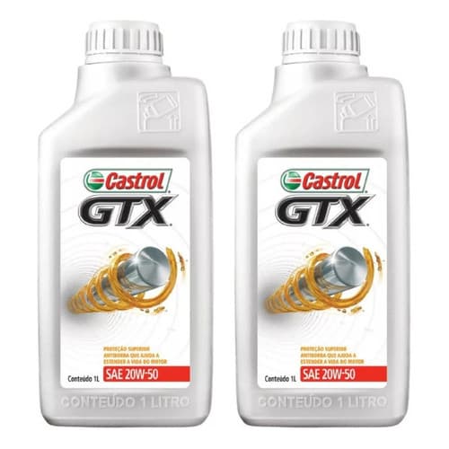 Kit 2 Óleo Lubrificante Castrol 20w50 Gtx Antiborra Api Sl