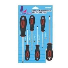Kit Jogo Chaves De Fenda E Philips Lotus Pro 6pçs Imantada Cromo