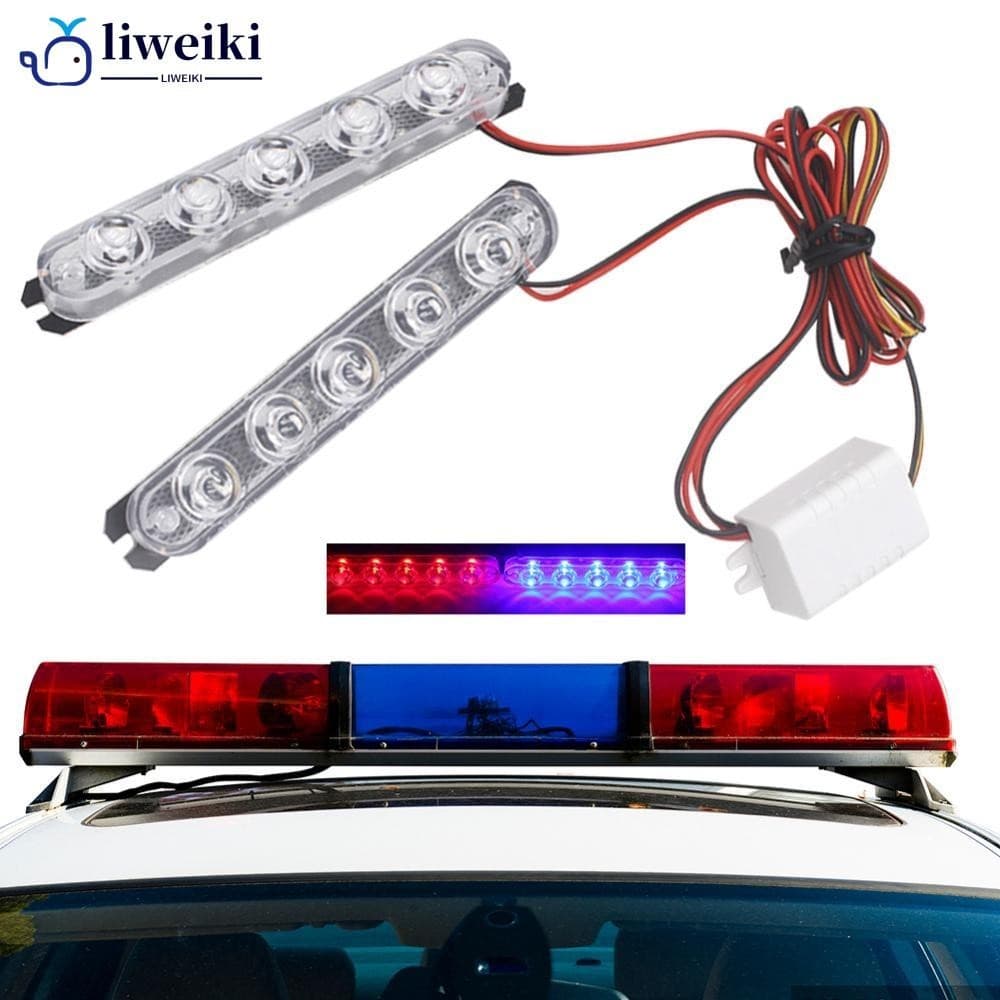 LIWEIKI 2Pcs Luz Estroboscópica Da Polícia 5 Led Carro De Motocicleta Piscando Aviso De Emergência Luzes Traseiras De Stop De Freio Cauda Lâmpada K7X3