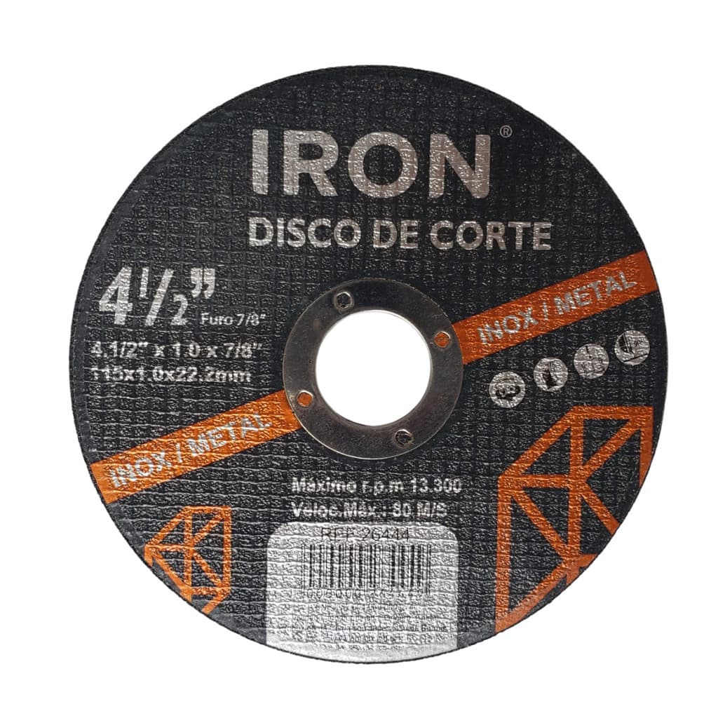 KIT 25 DISCOS ABRASIVO DE CORTE 115 X 1.0MM X 22.2MM- IRON