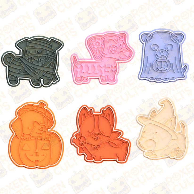 KIT Original Cortador de Biscoitos em Formato  HALLOWEEN CACHORROS