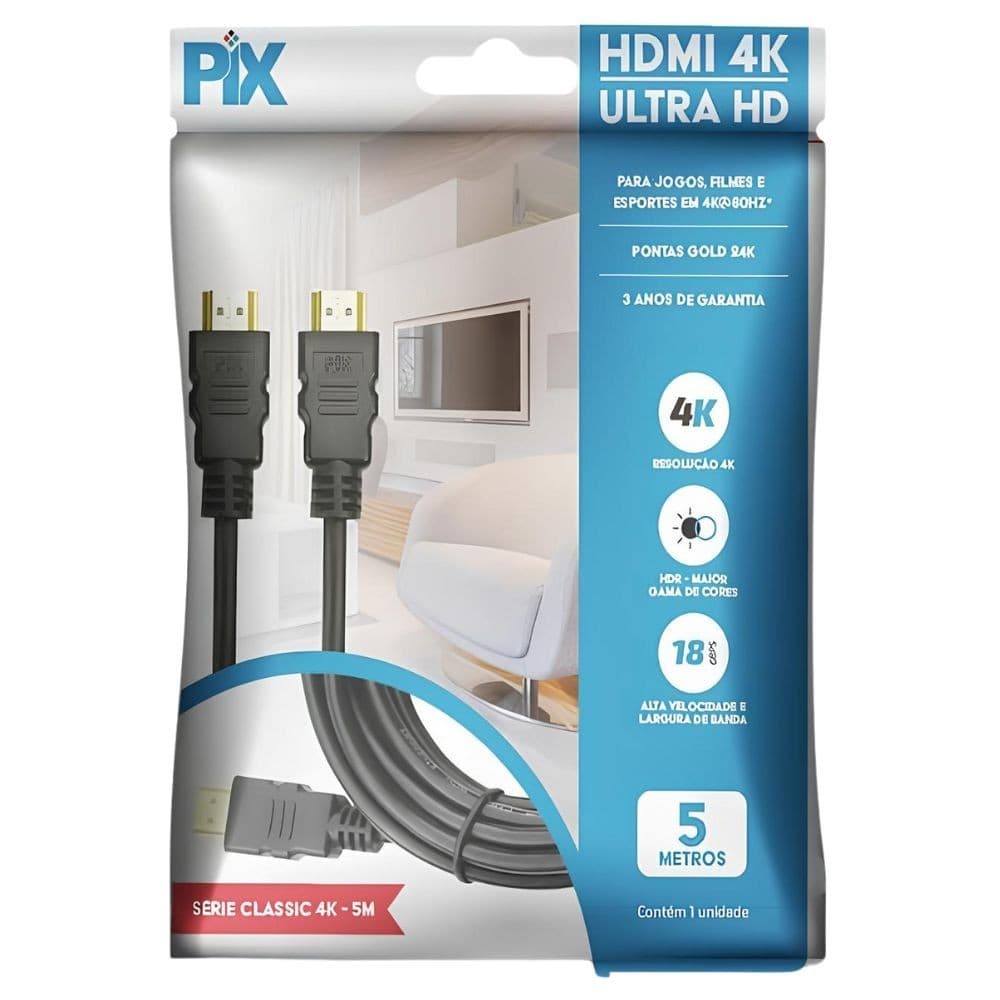 Cabo Hdmi x Hdmi Chip Sce Pix V2.0 5 Metros