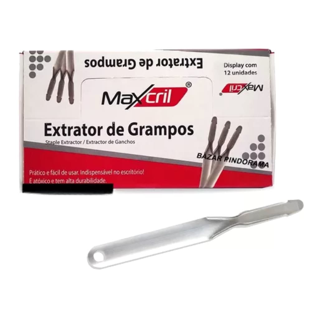 EXTRATOR GRAMPO TIPO ESPÁTULA  METAL MAXCRIL C/12 UNIDADES