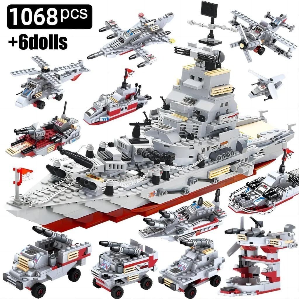 Brinquedo Blocos de Montar Navio De Guerra Porta Avioes Marinha Navy Quebra Cabeça completo