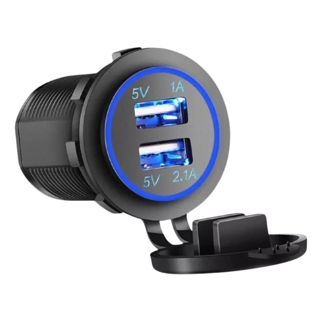 Tomada Carregador Usb Veicular Carro 2 Saídas 1.0a E 2.1a
