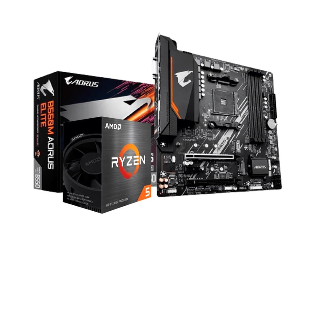 Kit Upgrade AMD Ryzen 5 5600GT Placa Mãe Gigabyte B550M Aorus Elite