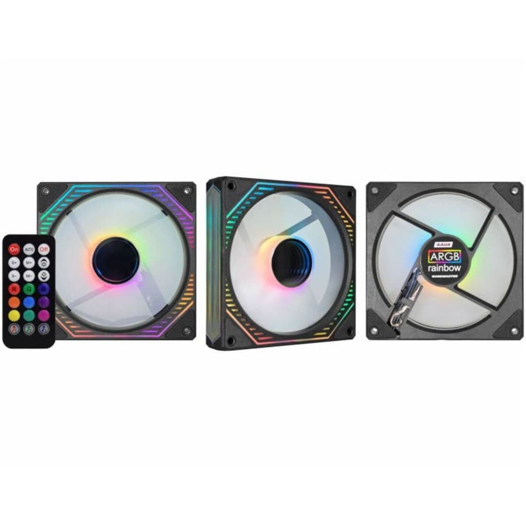 Kit 3 Fans K-mex AAUA ARGB Rainbow Infinity3D sem Fita Led