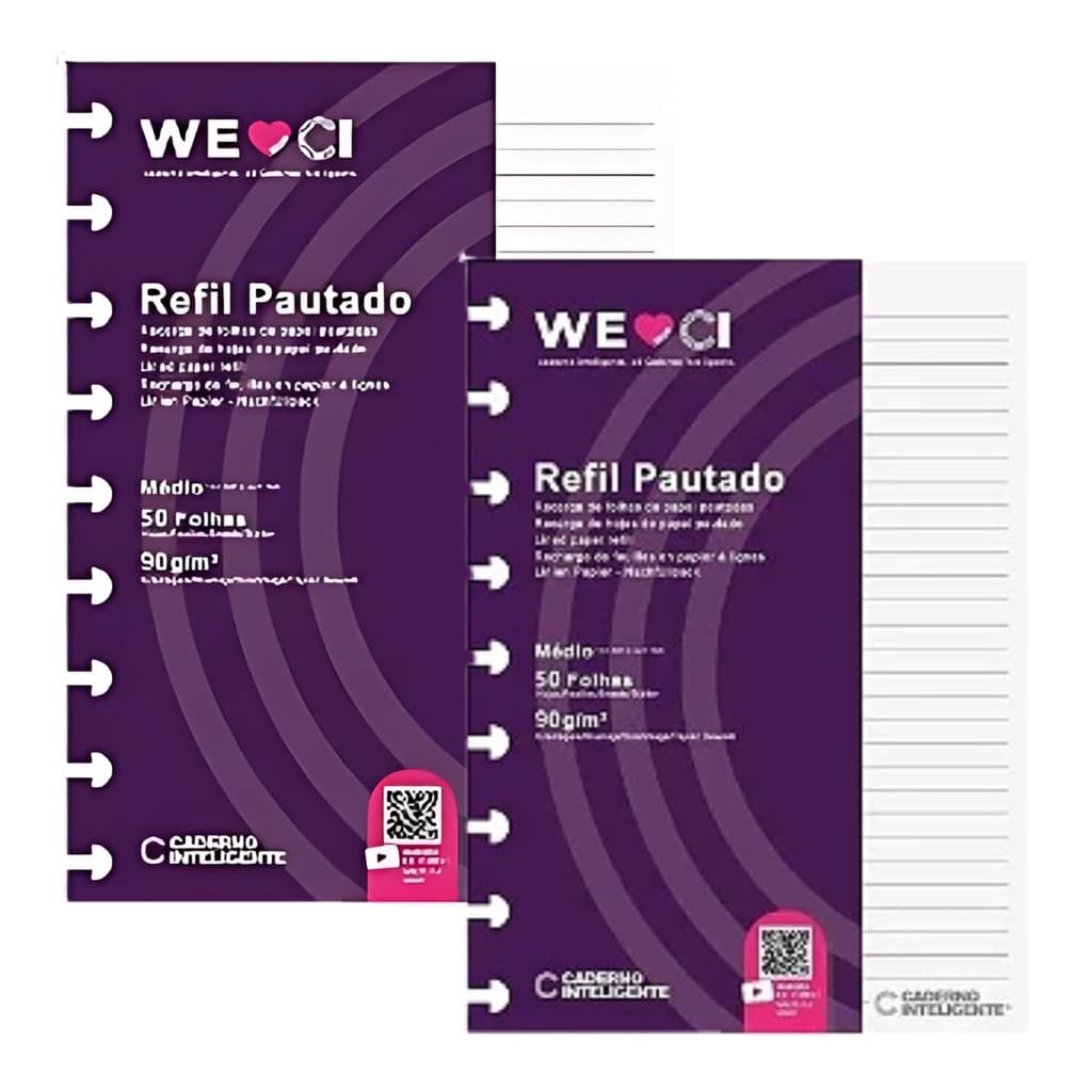 Kit Refil Caderno Inteligente Pautado Grande C/2