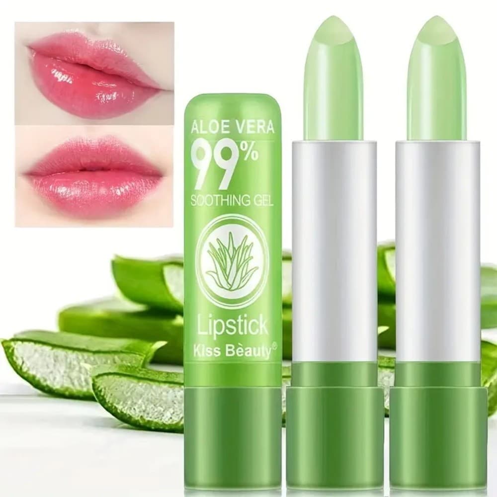 Aloe vera Lip Gloss Hidratante Stick Balm Sensor De Temperatura Mudança De Cor Bálsamo Labial De Longa Duração Geléia Ba