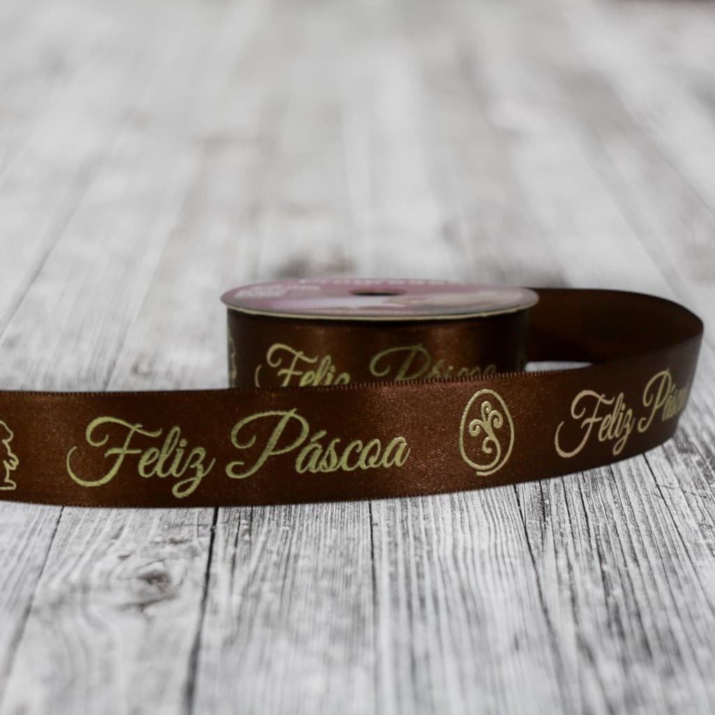 Fita de Páscoa Marrom – Decoração, Artesanato, Presentes, Chocolates e Embalagens Criativas