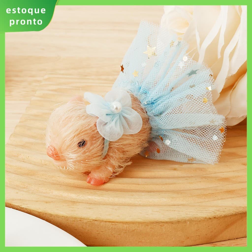 Divertido Silicone Porco Boneca Brinquedo Adorável Conjunto Versátil Piggy Com Garrafa De Enfermagem E Acessórios De Rou