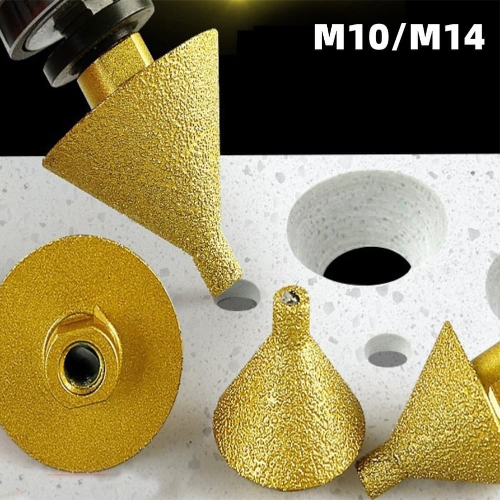 M10 /m14 Broca de chanfro chanfrado diamantado para processamento de telha cerâmica / Mármore / Vidro Rebolo Cônico